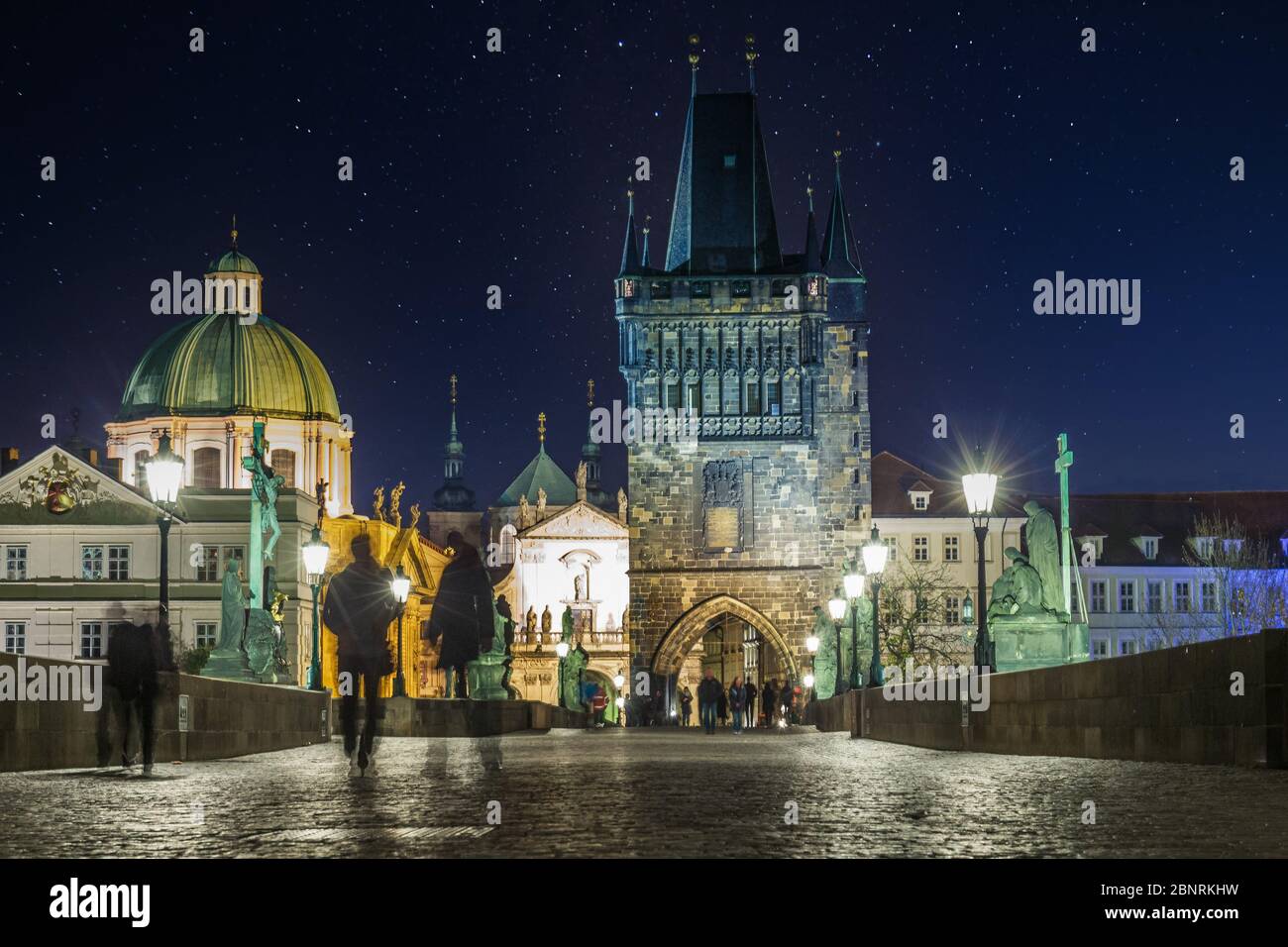 Die berühmte Karlsbrücke in Prag, Tschechische republik Stockfoto