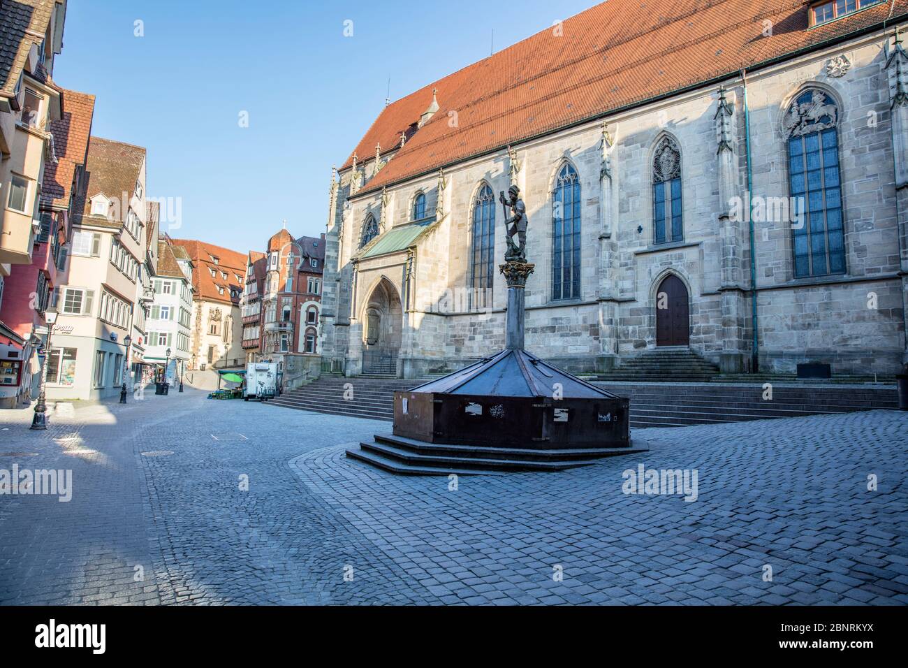 Stadt leer von Menschen, Corona Stockfoto
