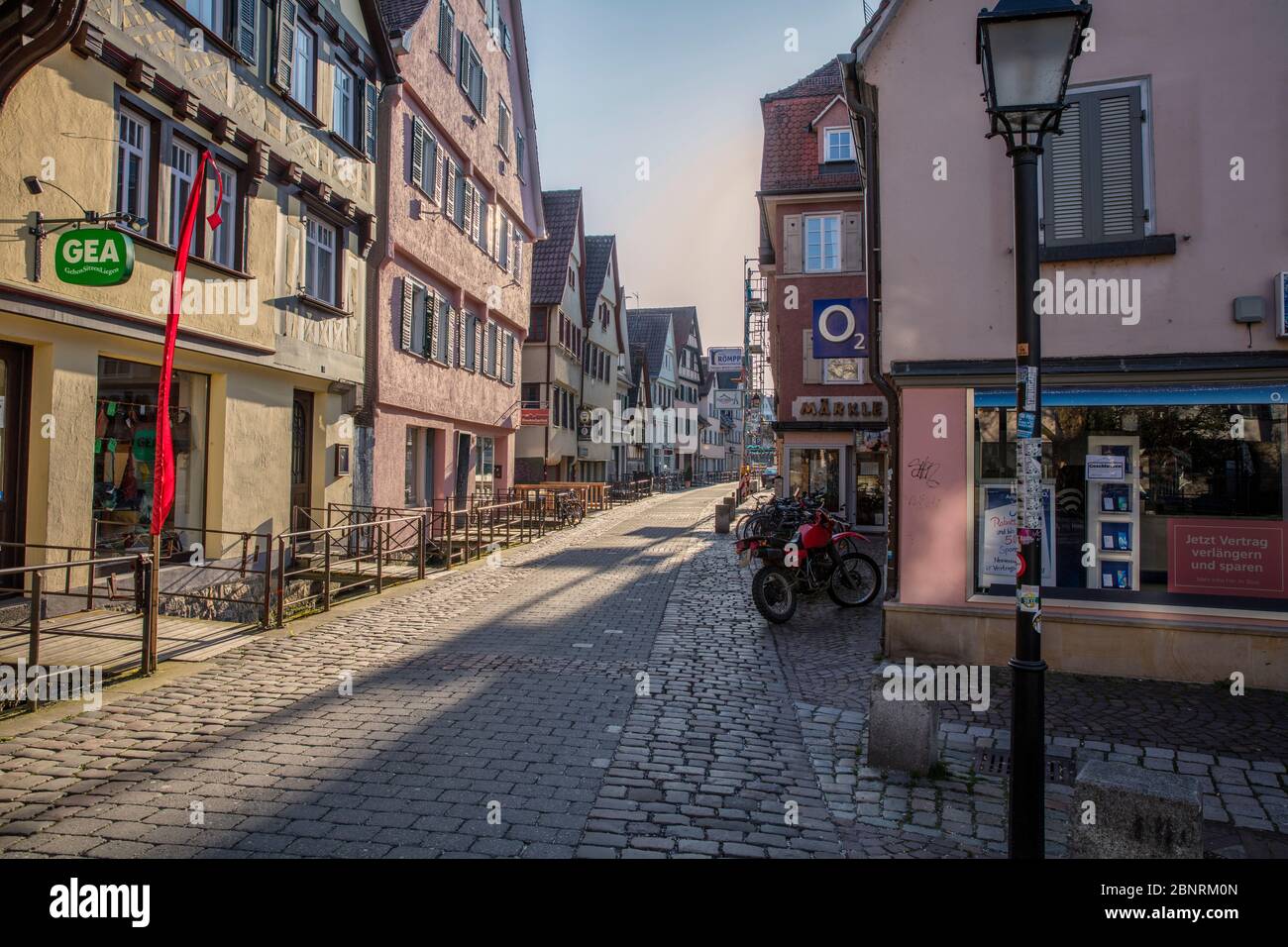Stadt leer von Menschen, Corona Stockfoto