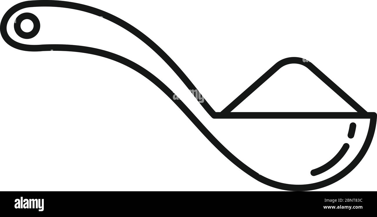 Symbol für frischen Zuckerlöffel. Outline frischen Zucker Löffel Vektor-Symbol für Web-Design isoliert auf weißem Hintergrund Stock Vektor