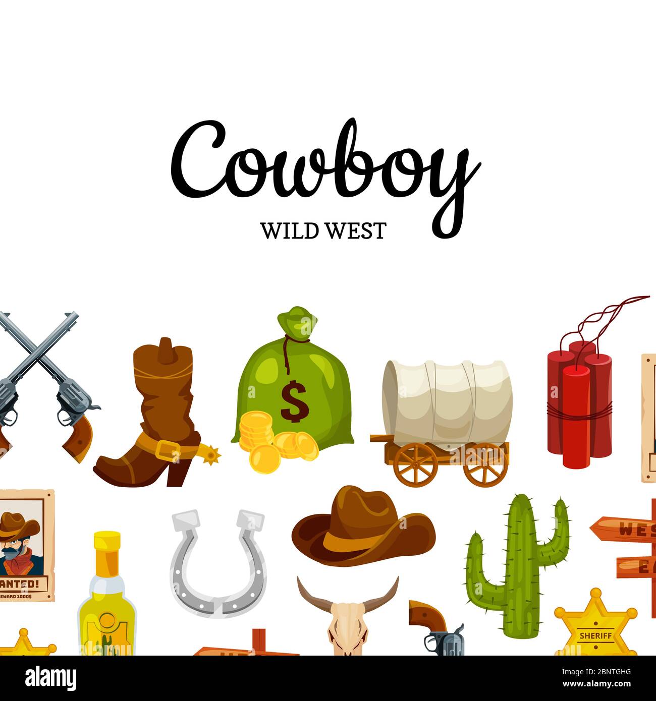 Vektor Cartoon wilden Westen Hintergrund mit Platz für Text Stock Vektor