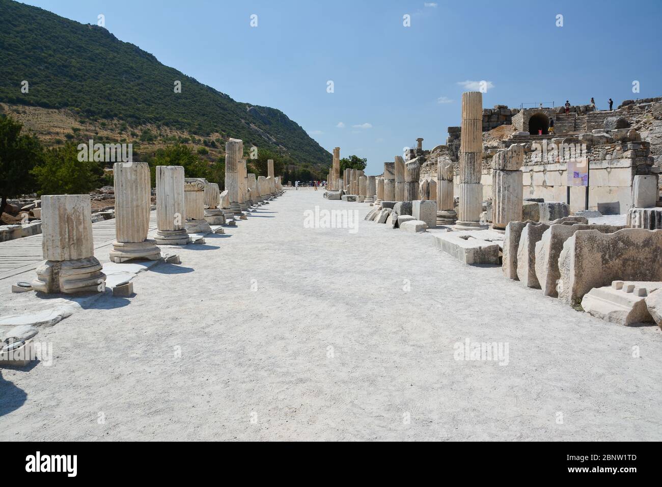 Die Ruinen der antiken Stadt Ephesus in der Türkei. Frühchristliche Basilika. Stockfoto