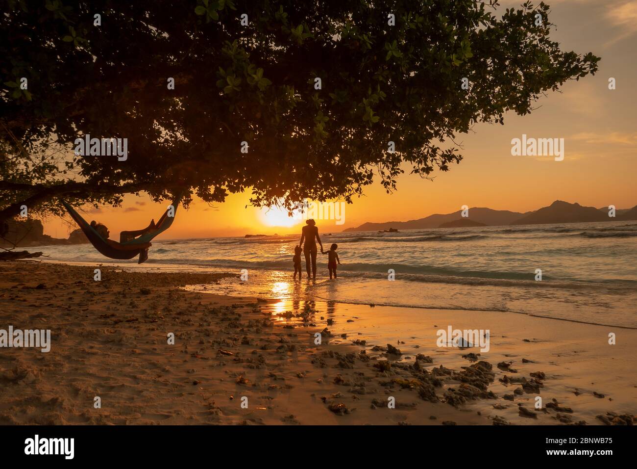 Seychellen ist ein Inselstaat im Indischen Ozean. Eine Gruppe von 44 Inseln granitisch und coraline. Ein Paradies für Reisende Stockfoto