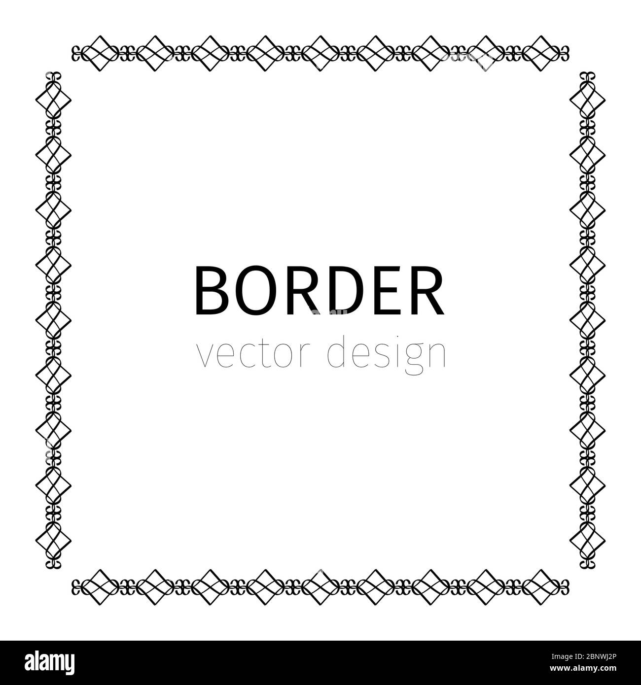 Quadratische schwarze skythische Vektorlinie auf weißem Hintergrund Stock Vektor