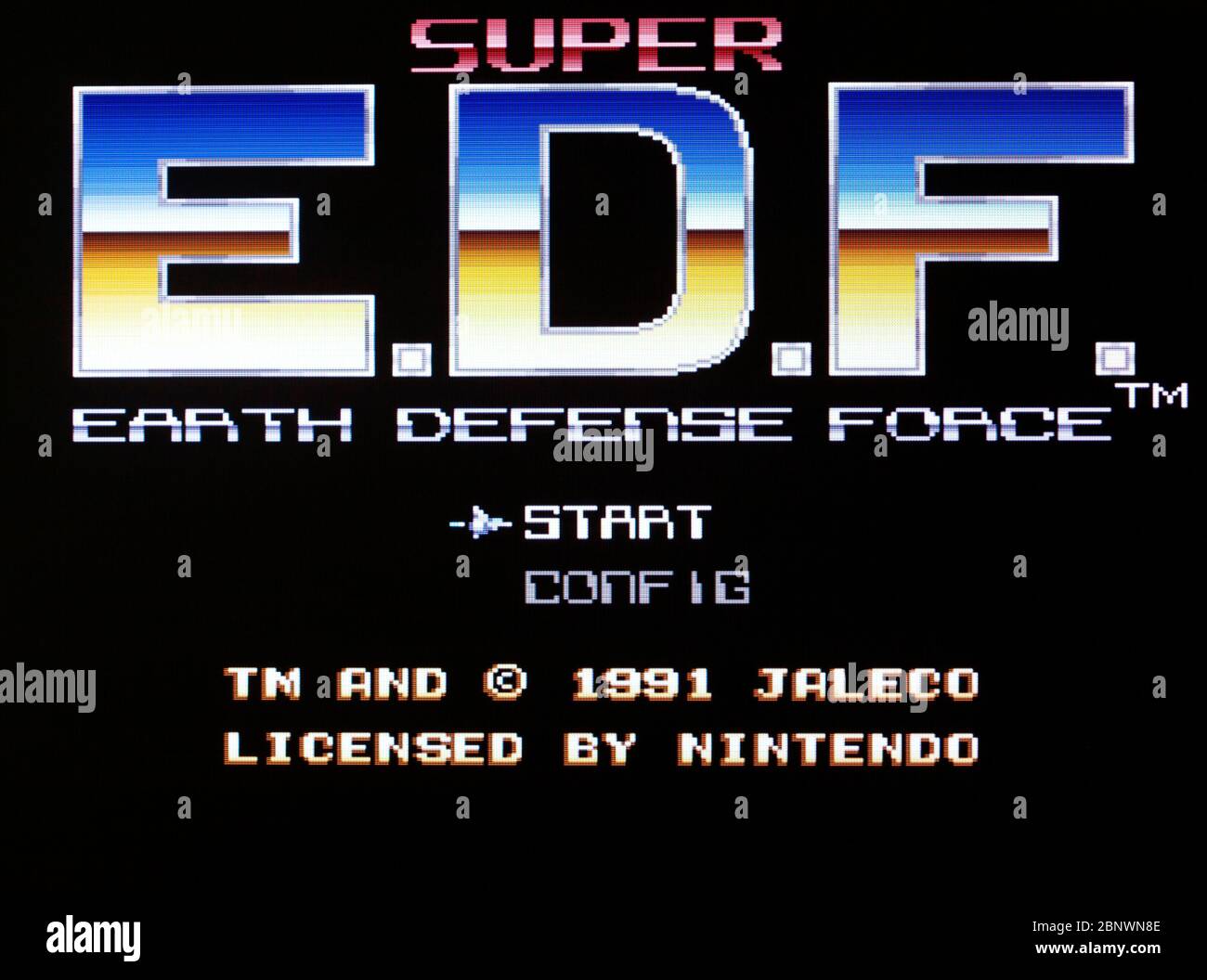 EDF Earth Defense Force E.D.F. - SNES Super Nintendo - nur redaktionelle Verwendung Stockfoto