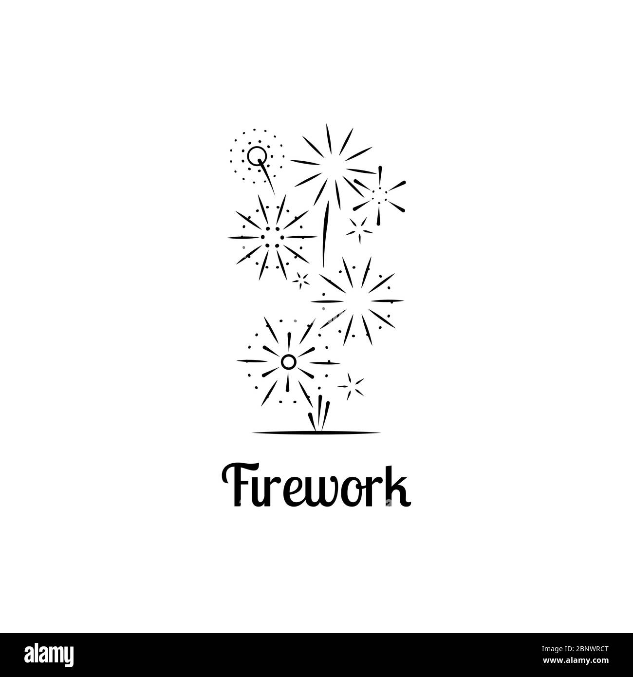 Feuerwerk Firmenlogo Design auf weißem Hintergrund. Vektorgrafik Stock Vektor