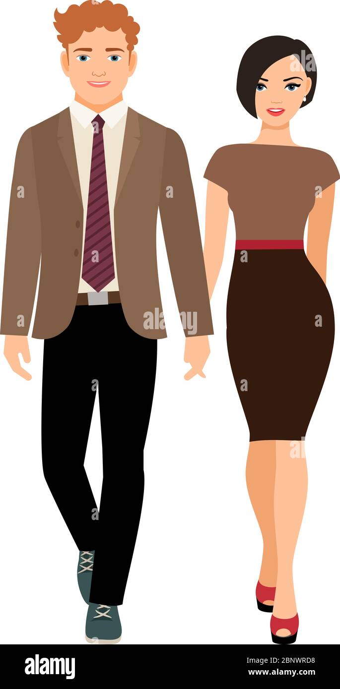 Elegantes Paar in Business-Kleidung. Vektorgrafik Stock Vektor