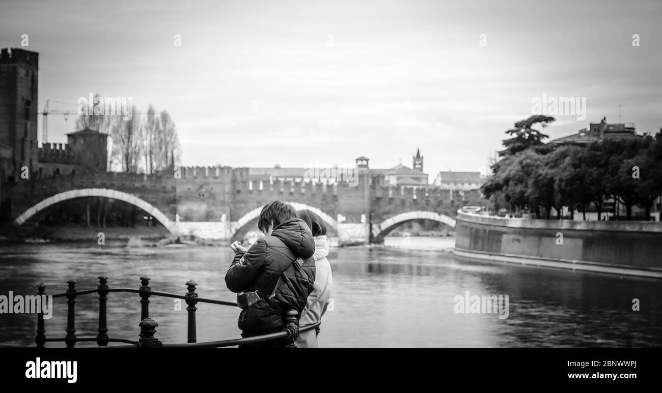 Stadtbild der Stadt Verona in der Region Venetien, Norditalien, Europa Stockfoto