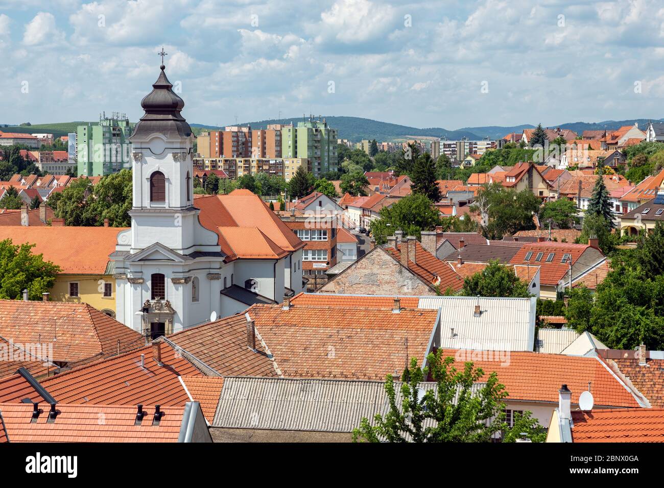 Luftaufnahme mittelalterliche Stadt von Eger Castle, Ungarn Stockfoto