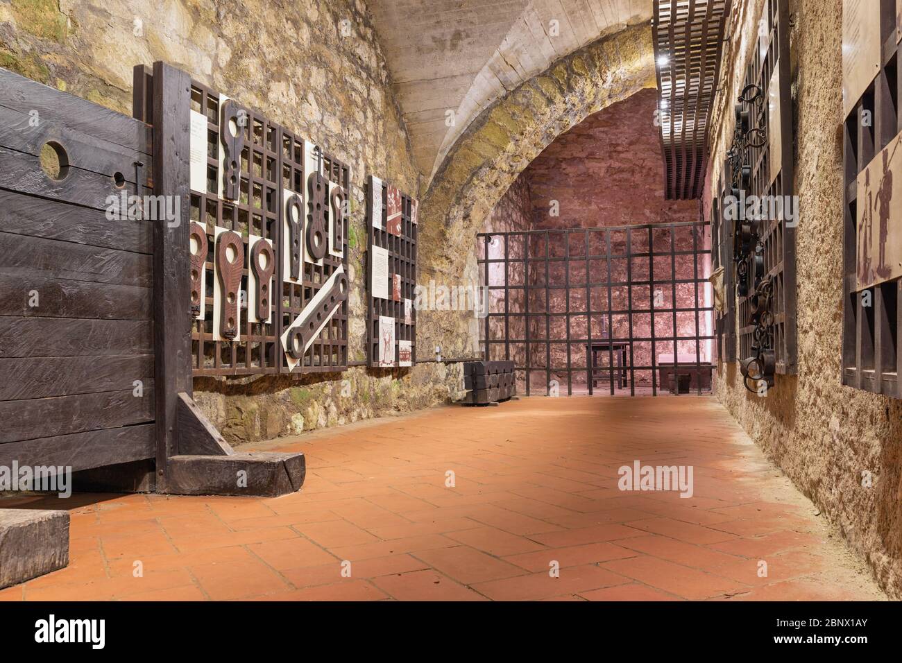 Folterkammer des Schlosses Eger in Ungarn Stockfoto