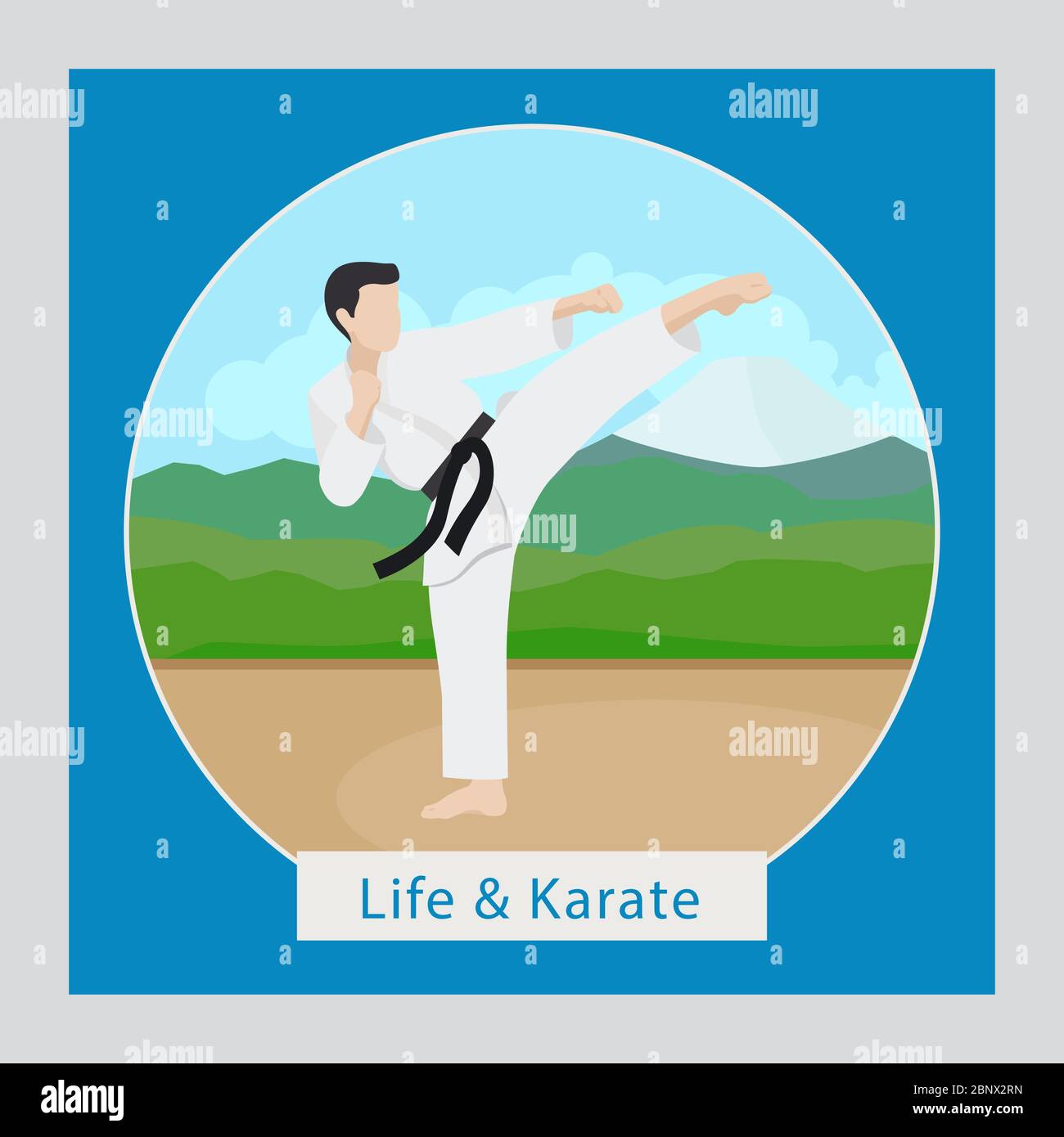 Life und Karate Kreis Symbol mit Logo. Vektorgrafik Stock Vektor