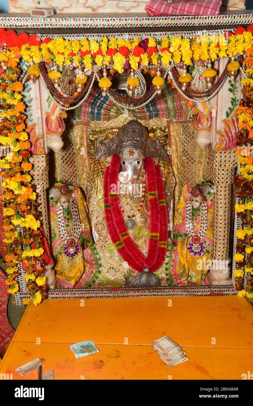 Berühmte Garh Ganesh Tempel von Rajasthan Stockfoto