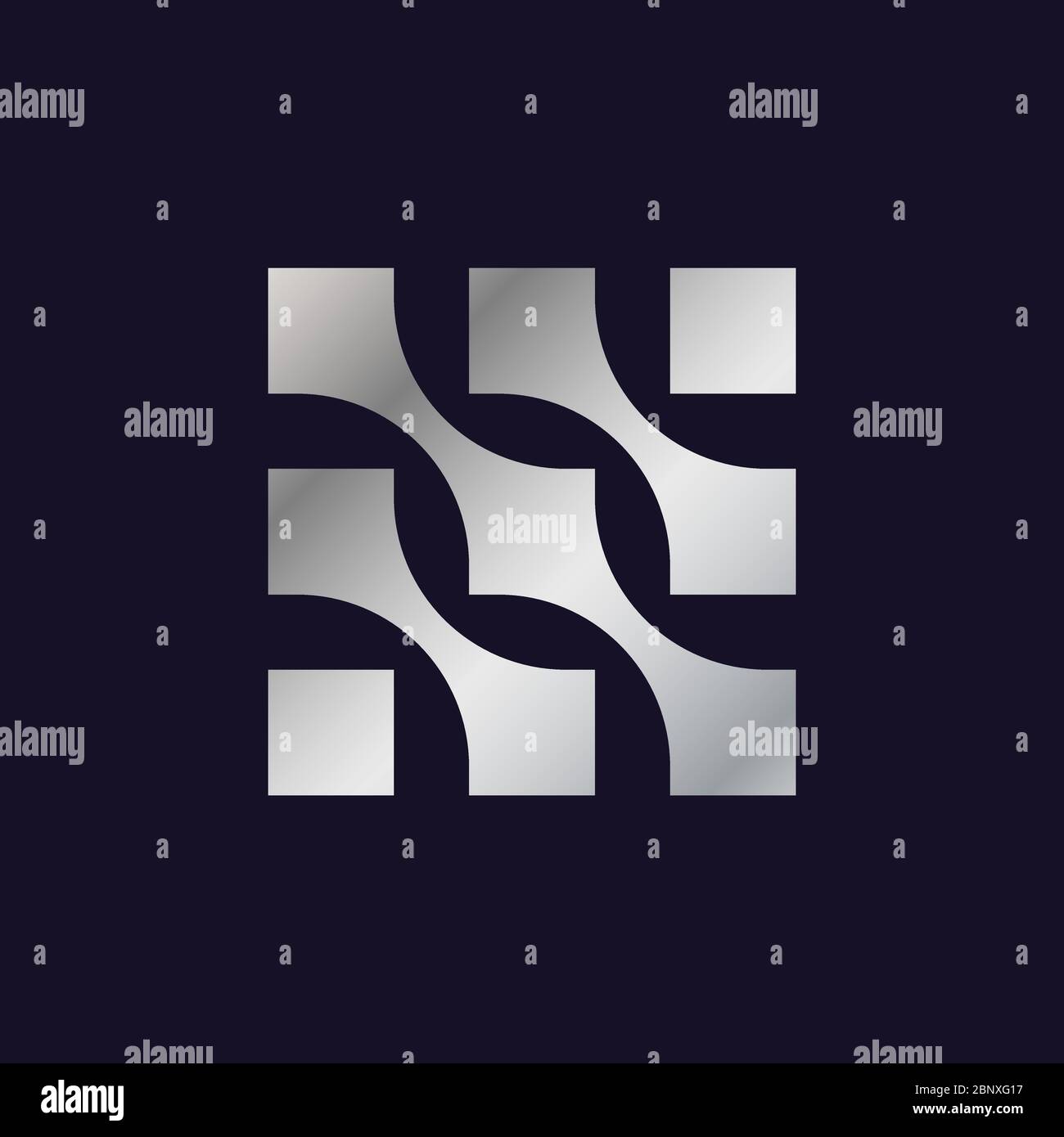 Abstraktes Geschäftslogo. Silberfarben. Vektorgrafik. Stock Vektor