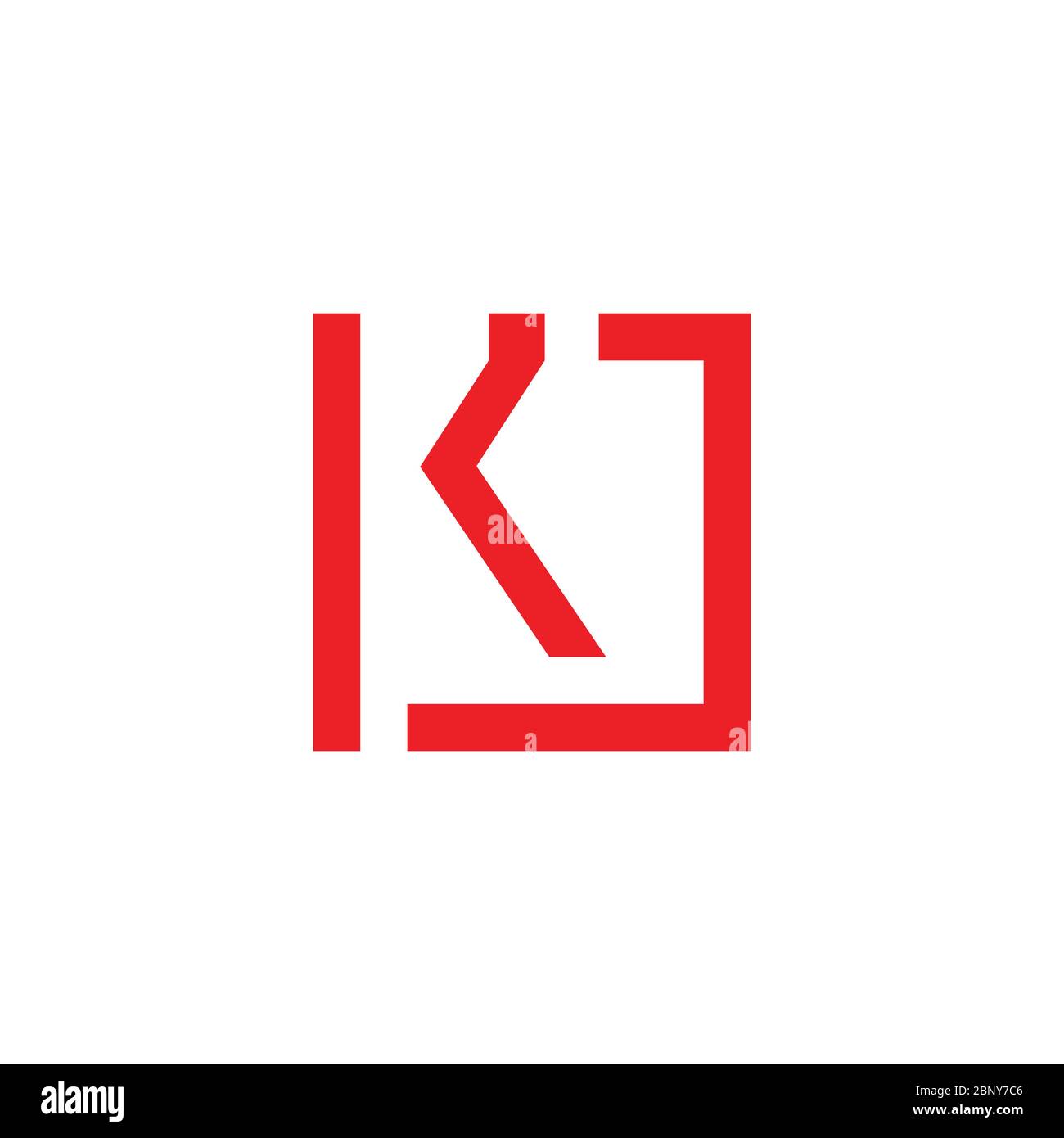 Buchstabe kj einfaches geometrisches quadratisches Design Symbol Logo Vektor Stock Vektor