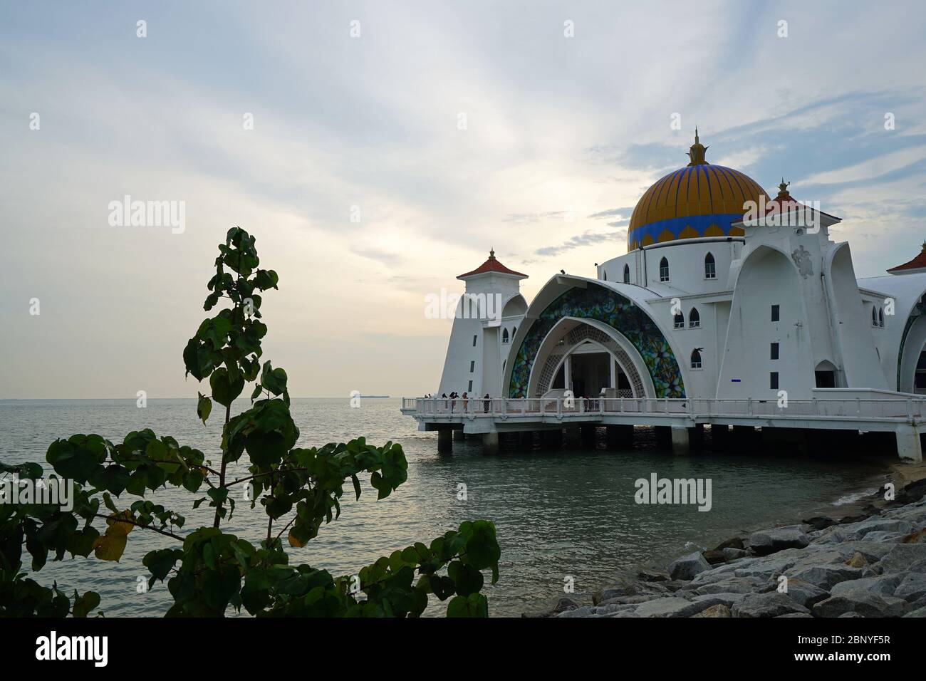 Masjid Selat Malaka, Moschee In Der Melakka-Straße, Malaka, Malaysia Stockfoto