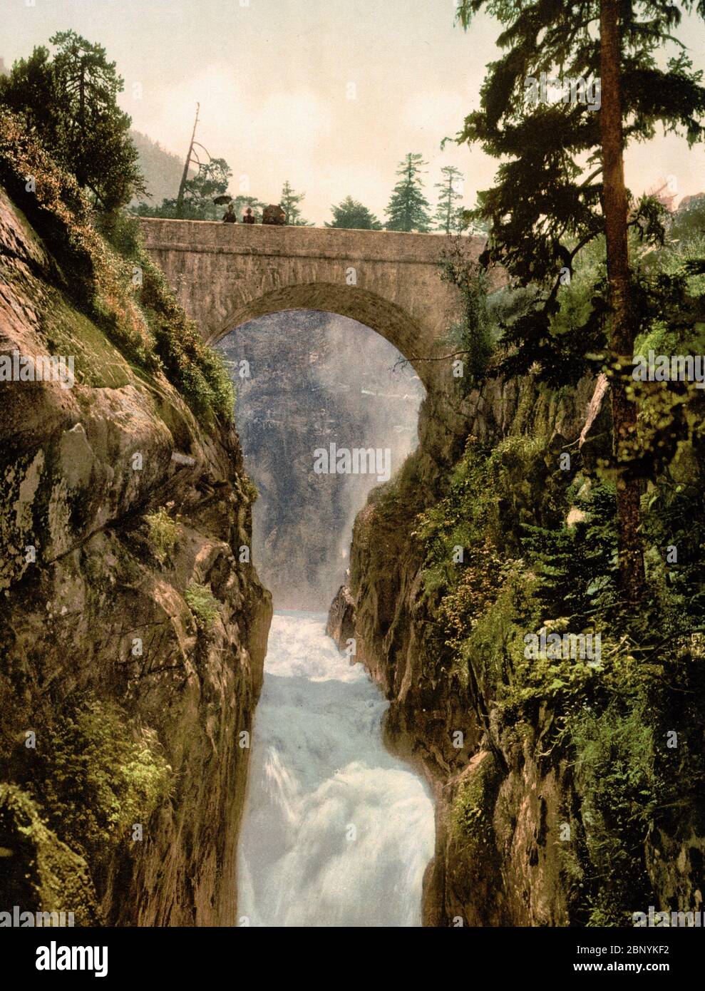 Pont d'Epagne, Pont d'Espagne, Cauterets, Pyrenäen, Frankreich, um 1900 Stockfoto