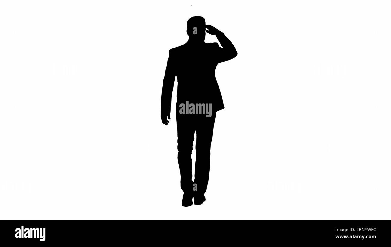 Silhouette Geschäftsmann zu Fuß und suchen weit weg. Stockfoto