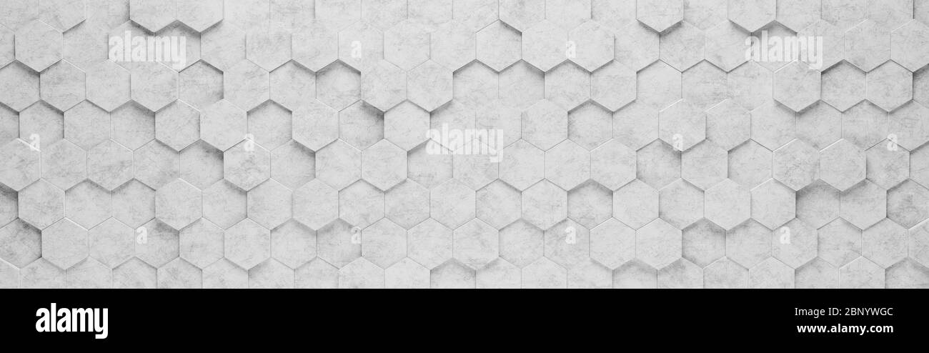 Graue Hexagon Fliesen 3D Muster Hintergrund Stockfoto