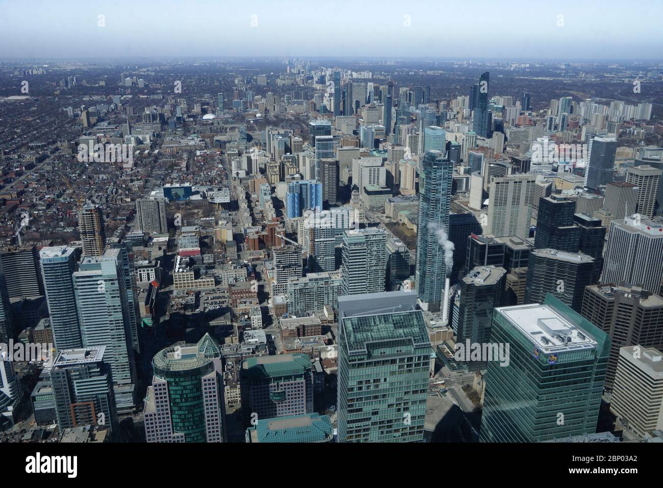 Toronto Kanada - 24. März 2015 - Blick auf die Innenstadt von Toronto vom CN Tower Stockfoto