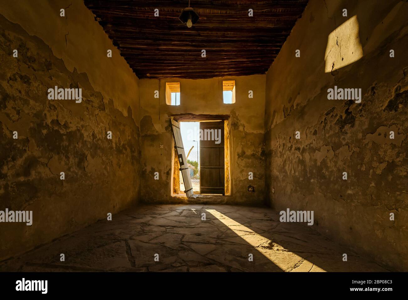 Innenansicht des historischen alten Al-Uqair Hafens in Saudi Arabien. Stockfoto