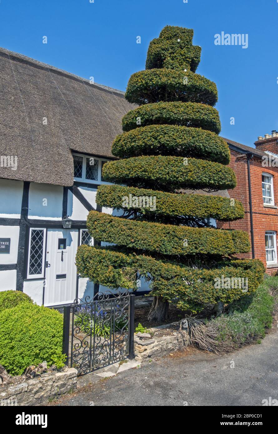 Das Crown Inn Country Pub im schönen ländlichen Dorf Kings Somborne in der Nähe von Stockbridge in Hampshire, England, Großbritannien Stockfoto