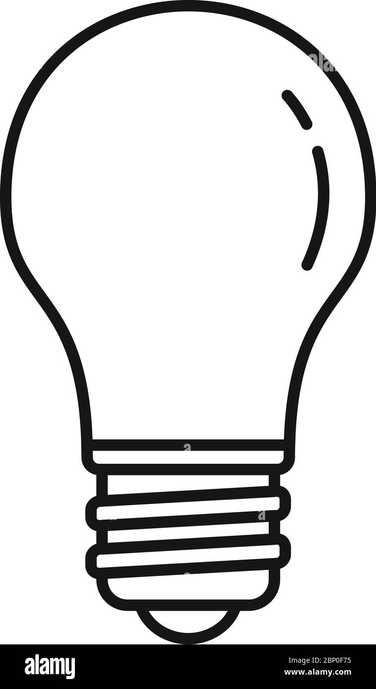 Vecteur Stock Glühbirne, Liniensymbol, schwarzweiß, Vektor