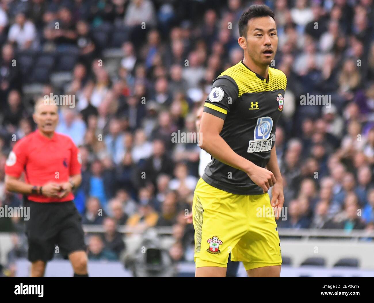 LONDON, ENGLAND - 28. SEPTEMBER 2019: Maya Yoshida aus Southampton im Bild während des Premier League Spiels 2019/20 zwischen Tottenham Hotspur FC und Southamtpon FC im Tottenham Hotspur Stadium. Stockfoto