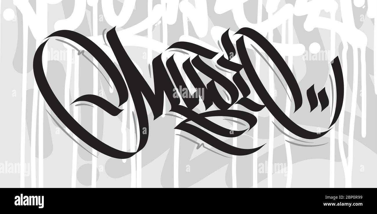 Abstrakte Wort Musik Graffiti Schrift Schrift Schrift Schrift Schrift Kunst Stock Vektor