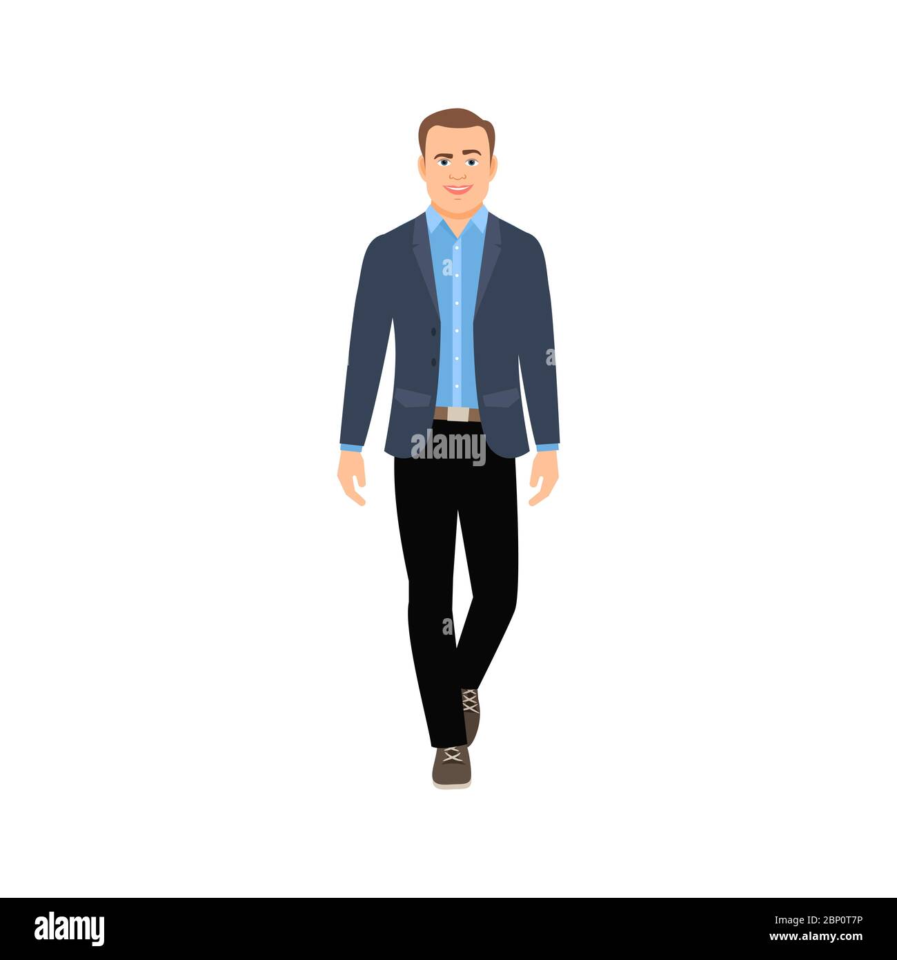 Geschäftsmann in Freizeitkleidung isoliert Vektor-Illustration auf weißem Hintergrund Stock Vektor