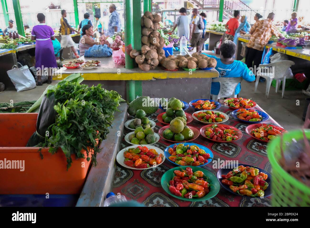 Sigatoka Market, Coral Coast, Viti Levu, Fidschi, Südpazifik. Stockfoto