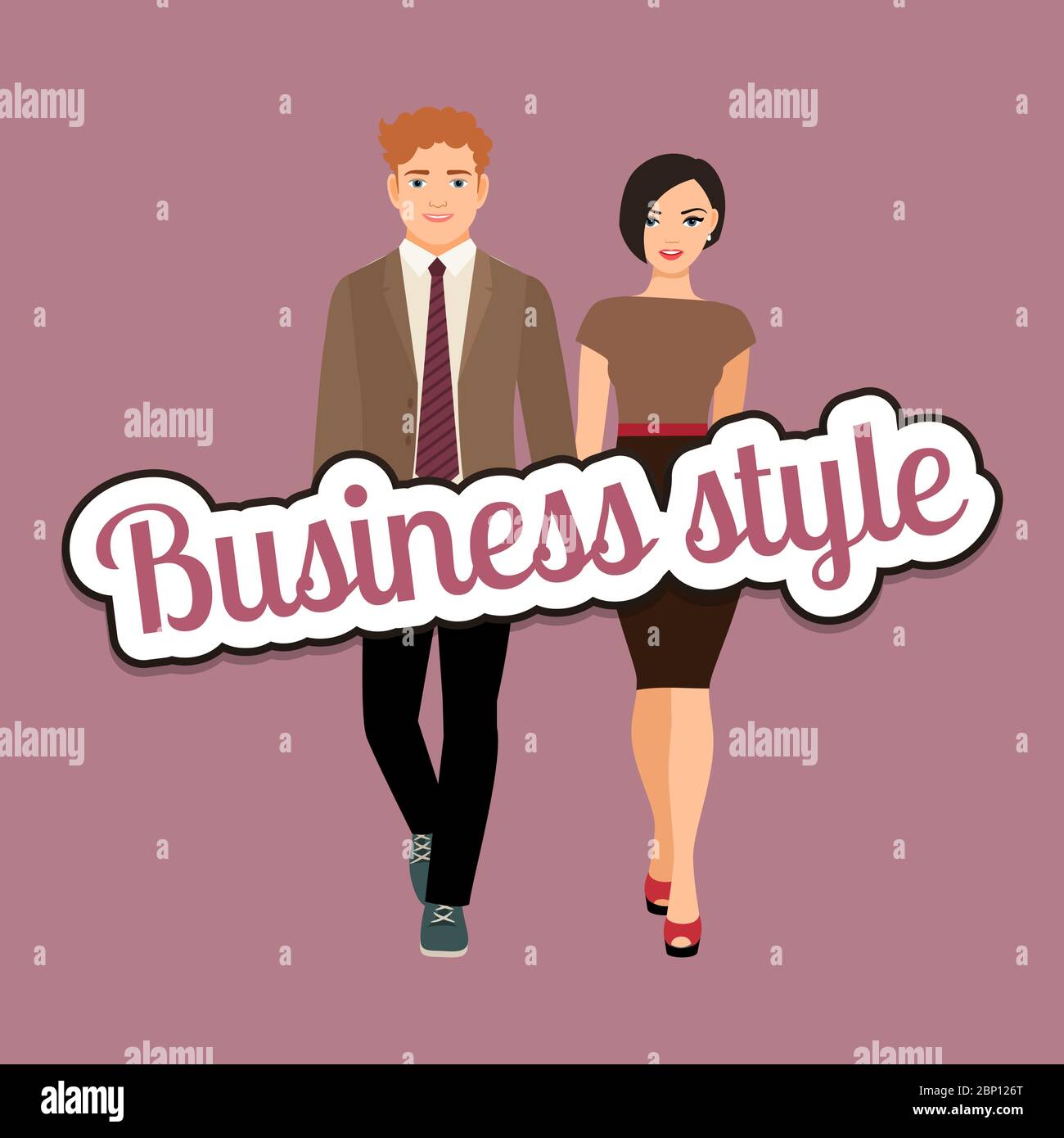 Elegantes Paar im Business-Stil Kleidung Vektor-Konzept Stock Vektor