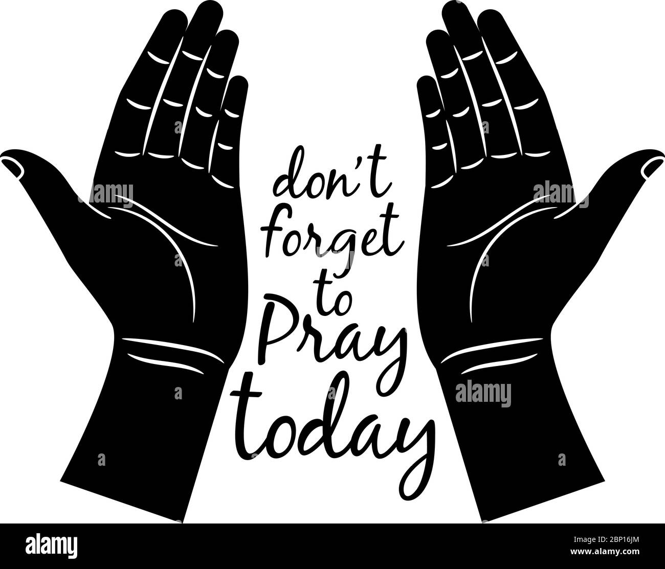 Jesus betende Hände Silhouette isoliert auf weißem Hintergrund. Vector Gebetshände mit Kalligraphie für christliche Kirchenkonzepte Stock Vektor Jesus betende Hände Silhouette isoliert auf weißem Hintergrund. Vector Gebetshände mit Kalligraphie für christliche Kirchenkonzepte Stock Vektor