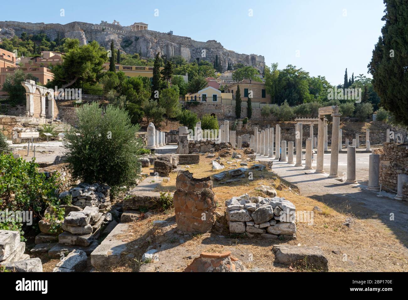 Alte Ruinen von Athen. Erstaunliche Architektur von Griechenland. Dies ist UNESCO WHS. August 2019 Stockfoto