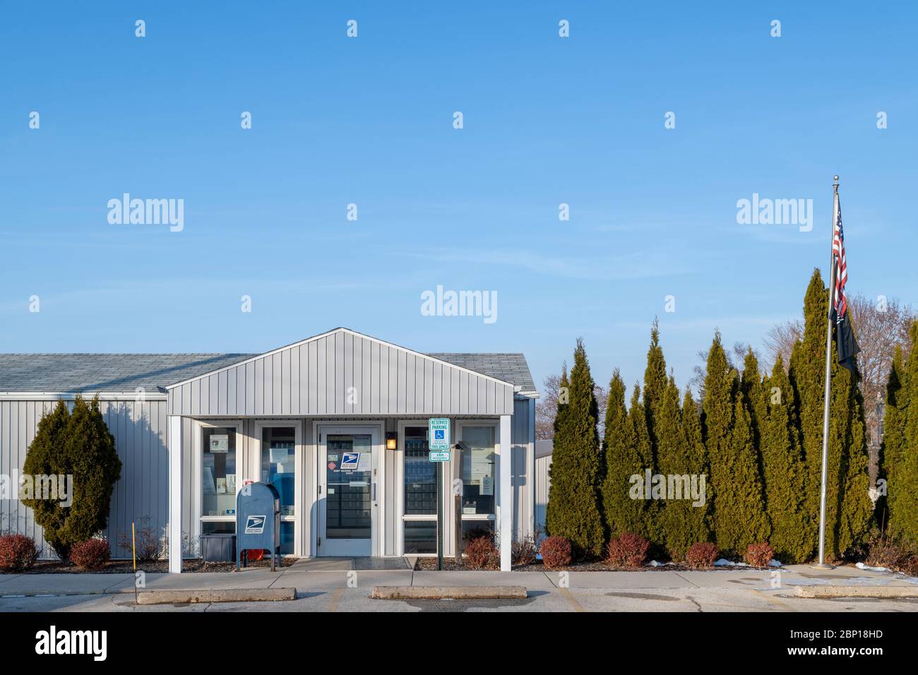 Postamt im ländlichen Wisconsin. Stockfoto