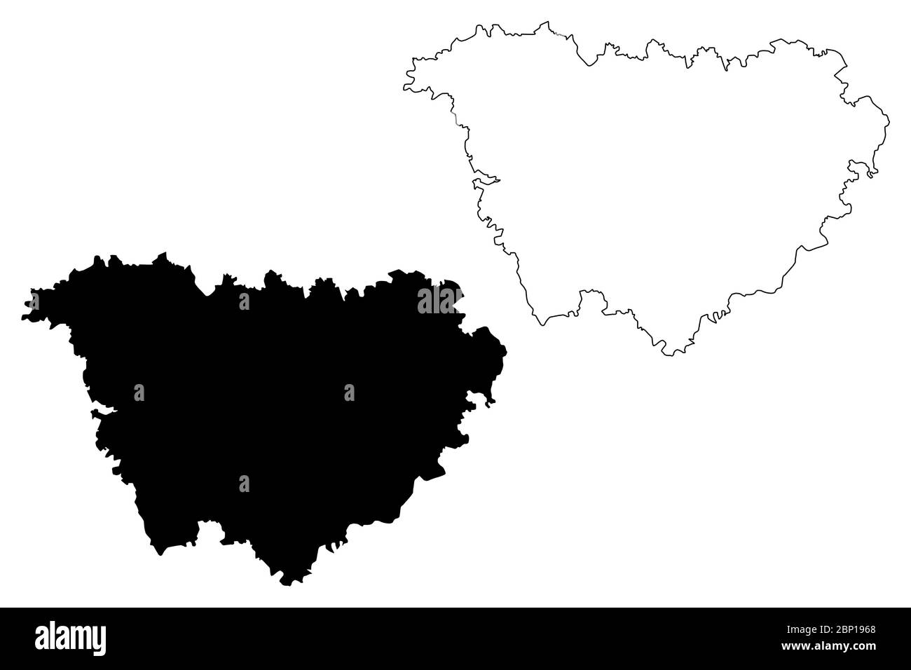 Departement Haute-Loire (Frankreich, Frankreich, Frankreich, Region Auvergne-Rhone-Alpes, ARA) Karte Vektorgrafik, Skizze Haute Loire Karte Stock Vektor