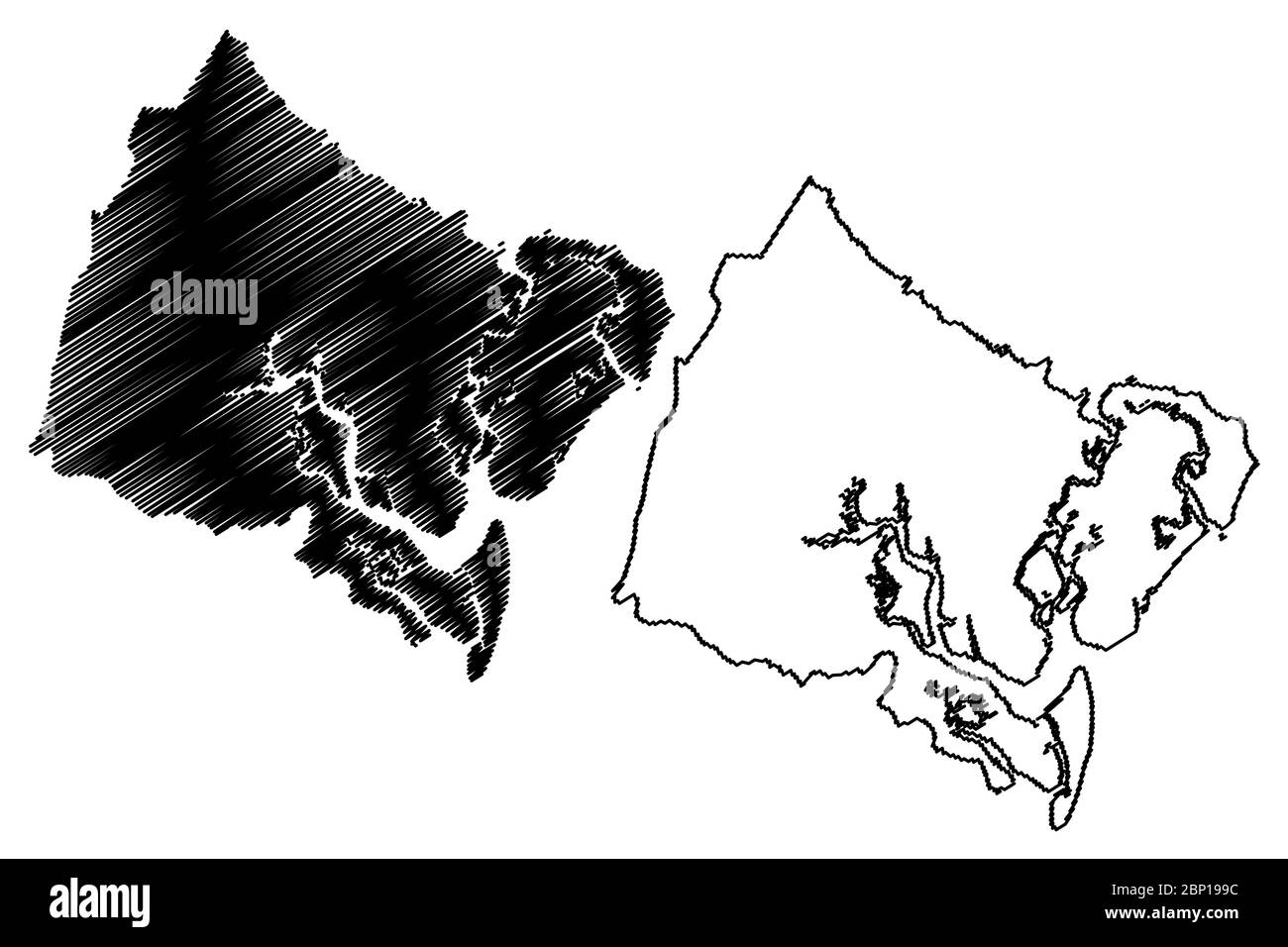 Glynn County, Georgia (US County, United States of America,USA, US, US) Karte Vektorgrafik, Skizze Glynn Karte Stock Vektor