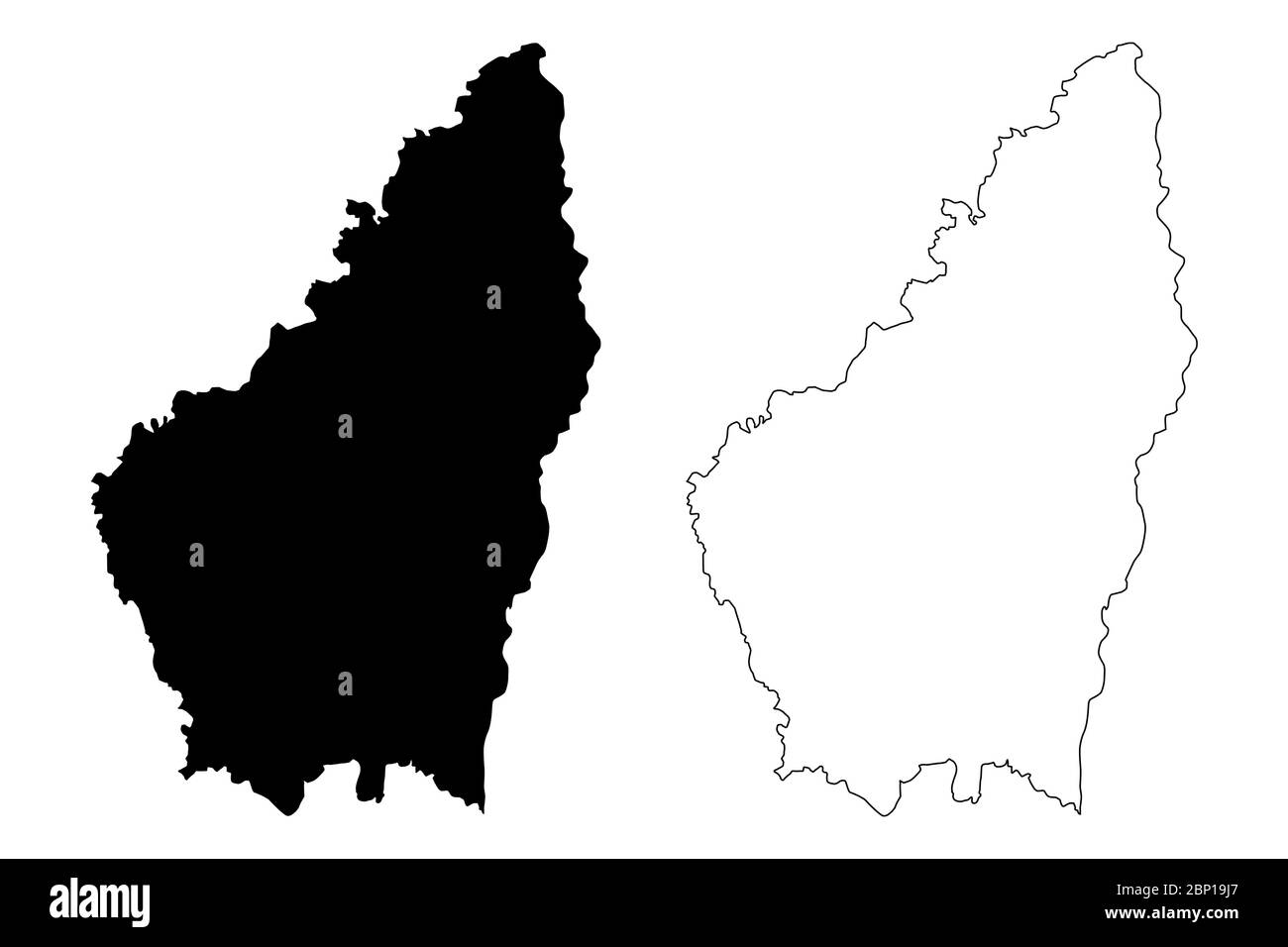 Departamento Ardeche (Frankreich, Frankreich, Republik Frankreich, Region Auvergne-Rhone-Alpes, ARA) Karte Vektorgrafik, Skizze Ardecha Karte Stock Vektor