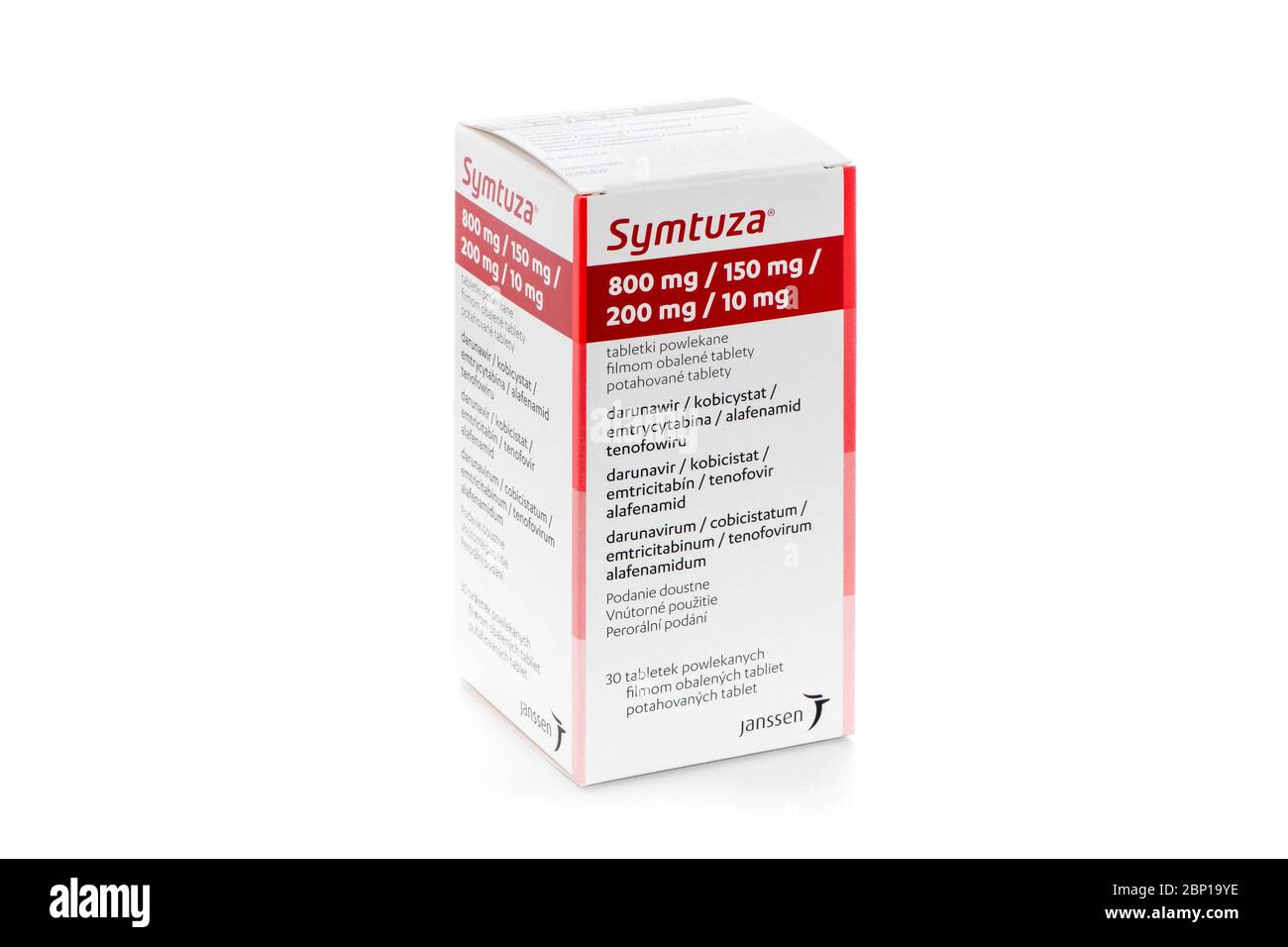 Isolierte Paket von Symtuza Behandlung Stockfoto