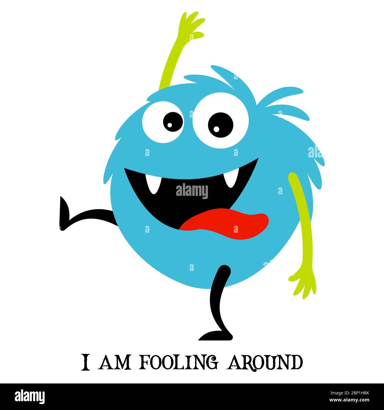 Niedlichen Print für T-Shirt-Design mit lustigen Monster und Text Ich bin herumtäuschen, Vektor-Illustration Stock Vektor