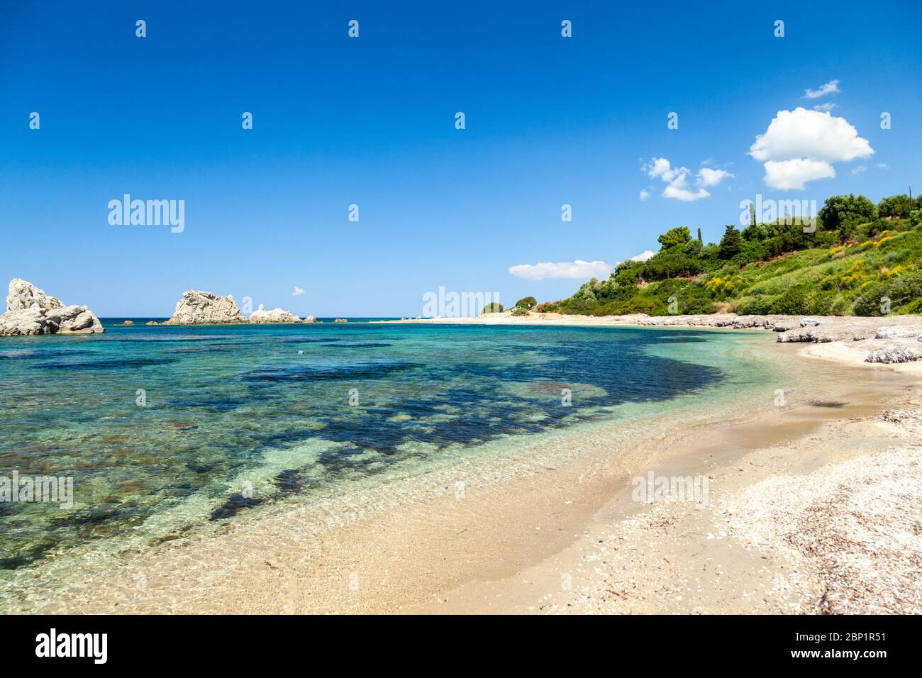 Strand von Artolithia, in Preveza Region, Epirus, Griechenland, Europa. Stockfoto