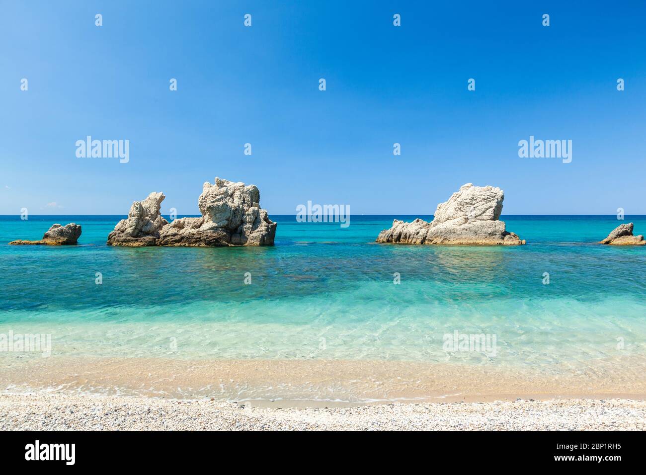 Strand von Artolithia, in Preveza Region, Epirus, Griechenland, Europa. Stockfoto