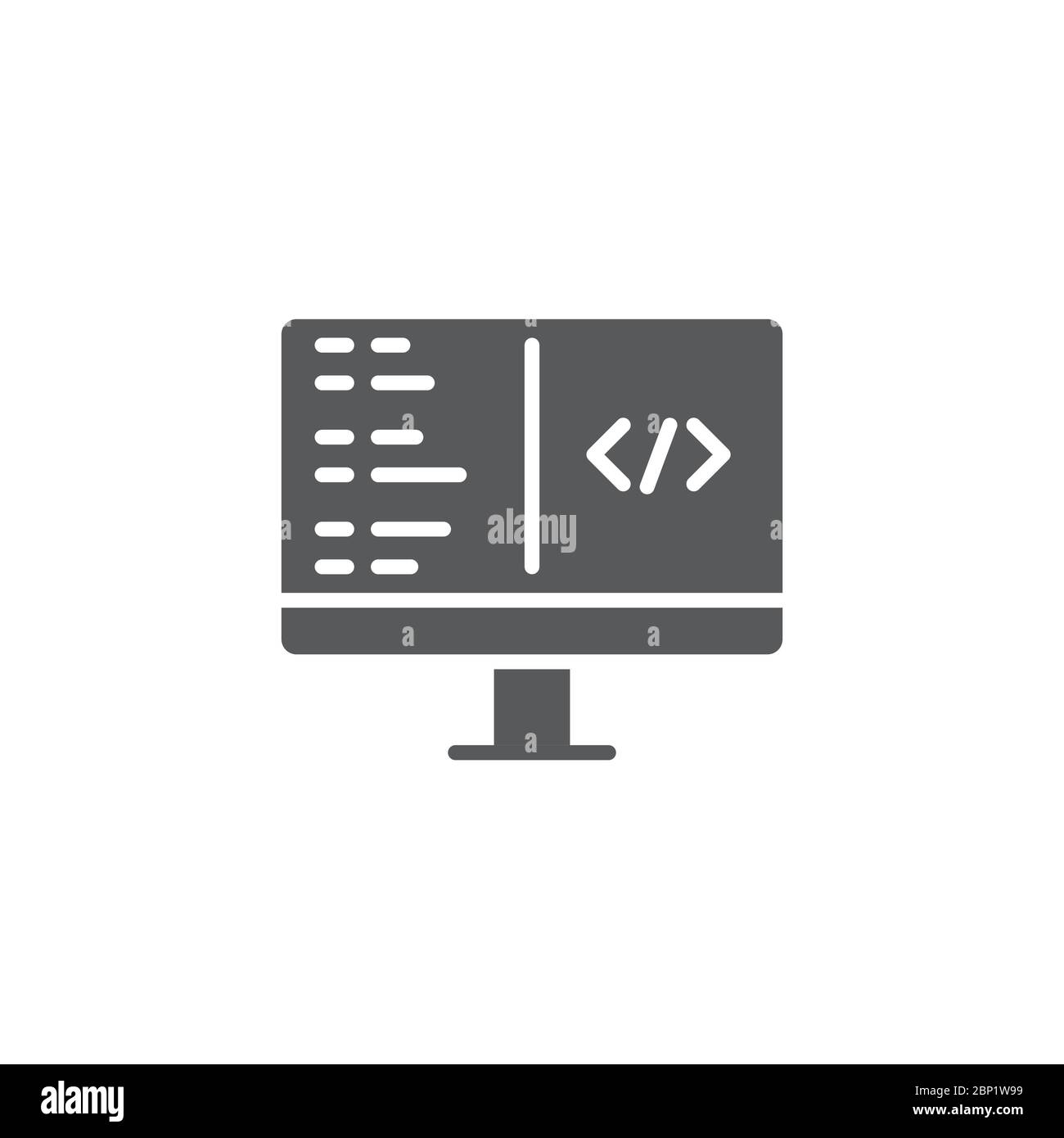 Computerprogrammierung Vektor-Symbol Symbol isoliert auf weißem Hintergrund Stock Vektor