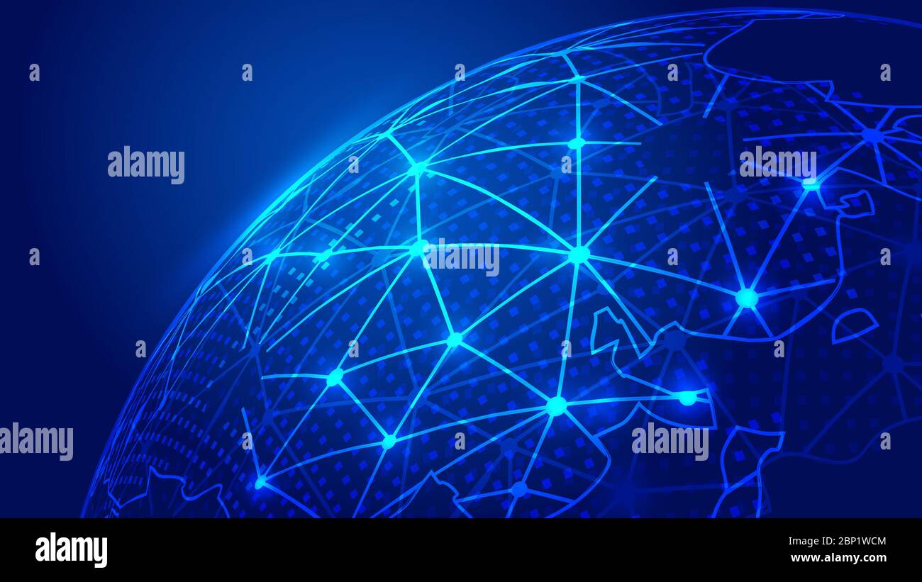 Gepunktete Linie Internet-Technologie Big Data Hintergrund Stockfoto
