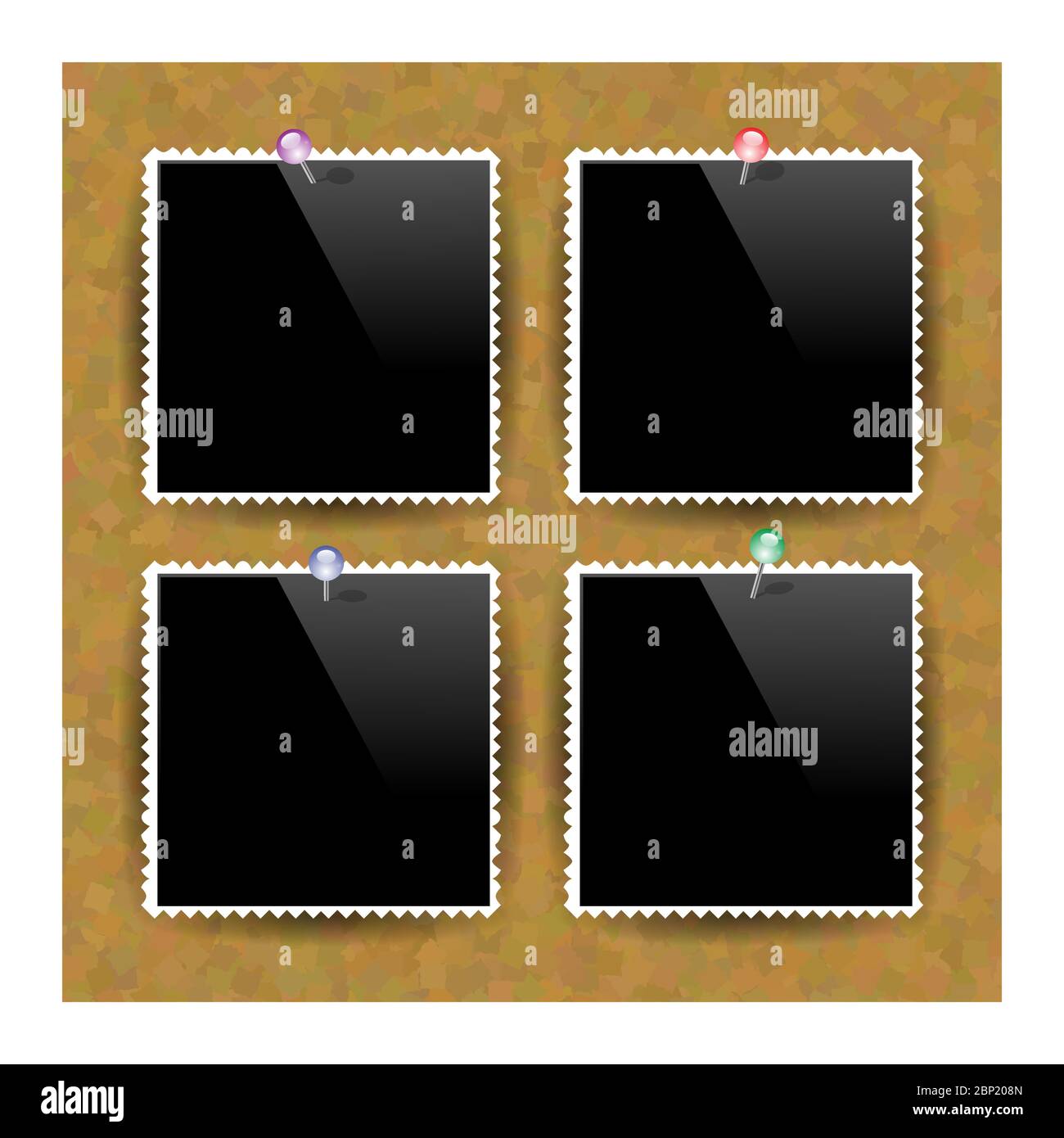 Bilderrahmen. Braune Kork Board Textur. Holzmuster. Leere Reklametafel. Office-Banner Stock Vektor