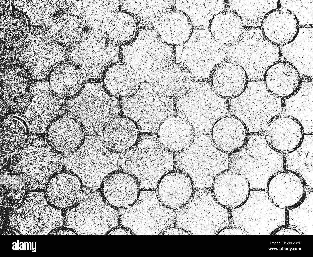 Verzweifelte Overlay-Textur von Bodenfliesen. Grunge Hintergrund. Abstrakte Halbton-Vektor-Illustration. Stock Vektor