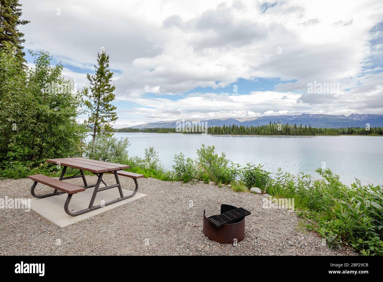 Landschaftlich schöner Ort für ein Picknick auf einer Reise durch British Columbia, Kanada Stockfoto