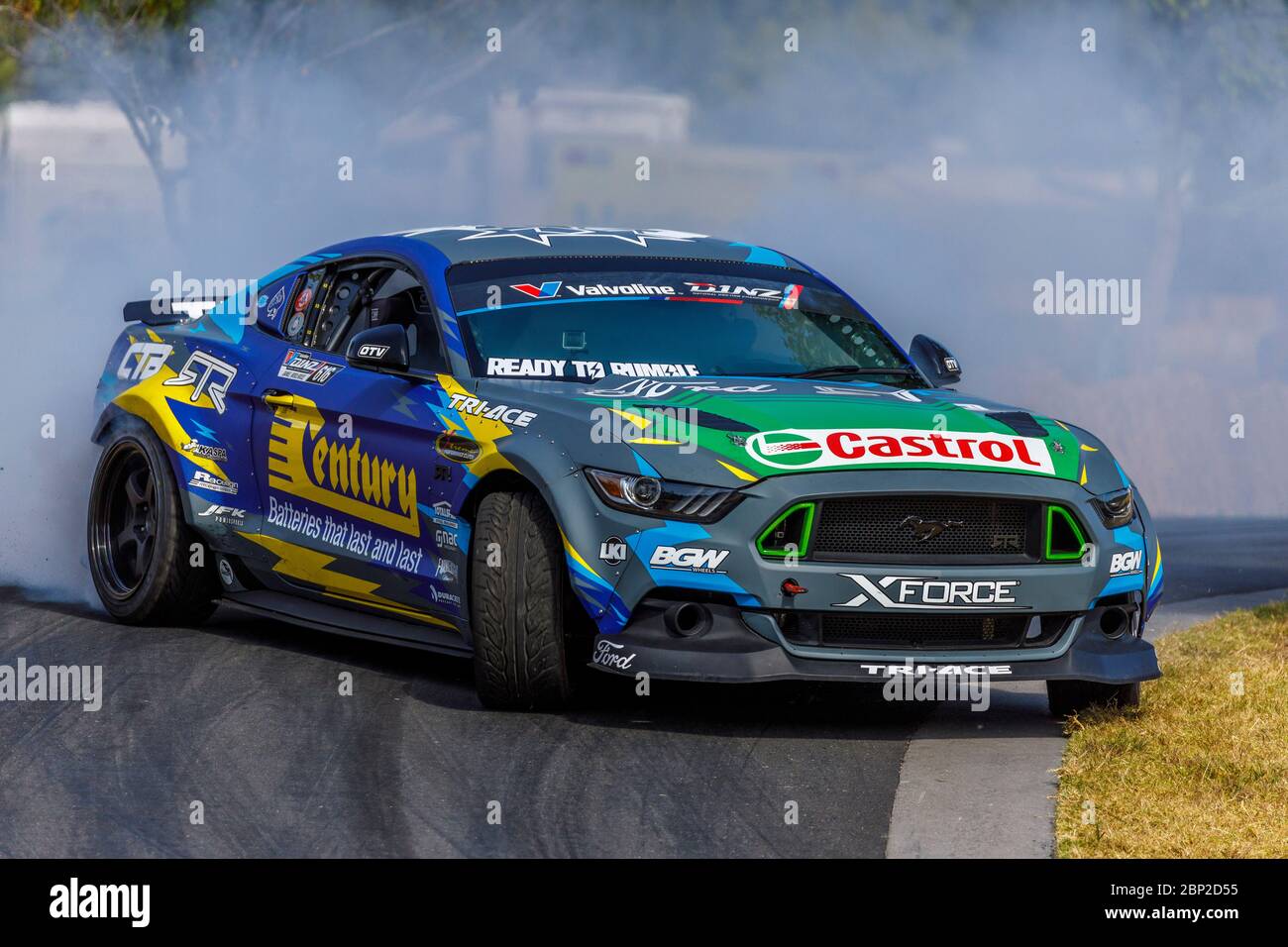 Fanga Dan Woolhouse in seinem 2019 Ford Mustang RTR Supercharged 5 Liter V8  Drift Auto Stockfotografie - Alamy