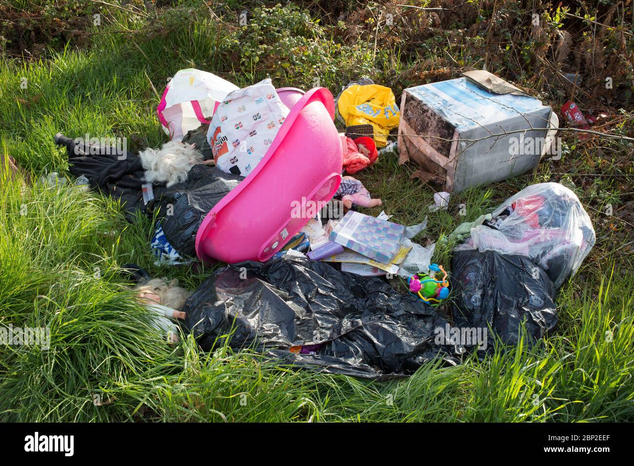 Entsorgten Hausmüll, Frankreich. Stockfoto