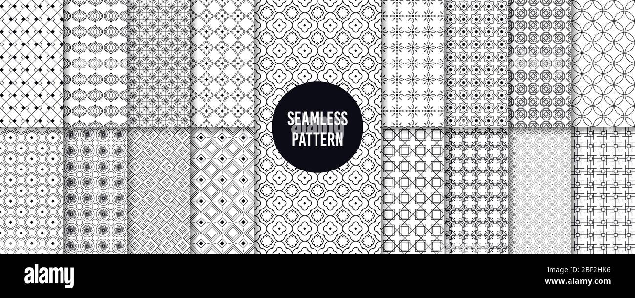 Geometrische nahtlose Muster. Retro 90s Grafik Muster Textur, abstrakte funky 80s Stoff Texturen Vektor Illustration Set Stock Vektor