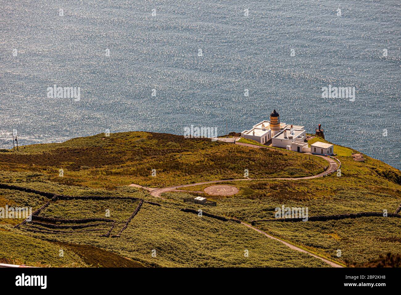 Mull of Kintyre Lighthouse in der Nähe von Campbeltown, Schottland, Großbritannien Stockfoto